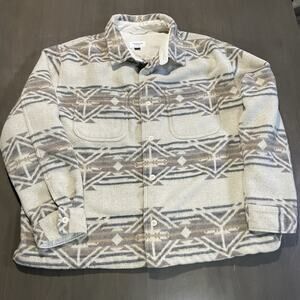 American Eagle Mens Size 2XL Shirt Jacket Aztec Western Shacket Soft Button Up
